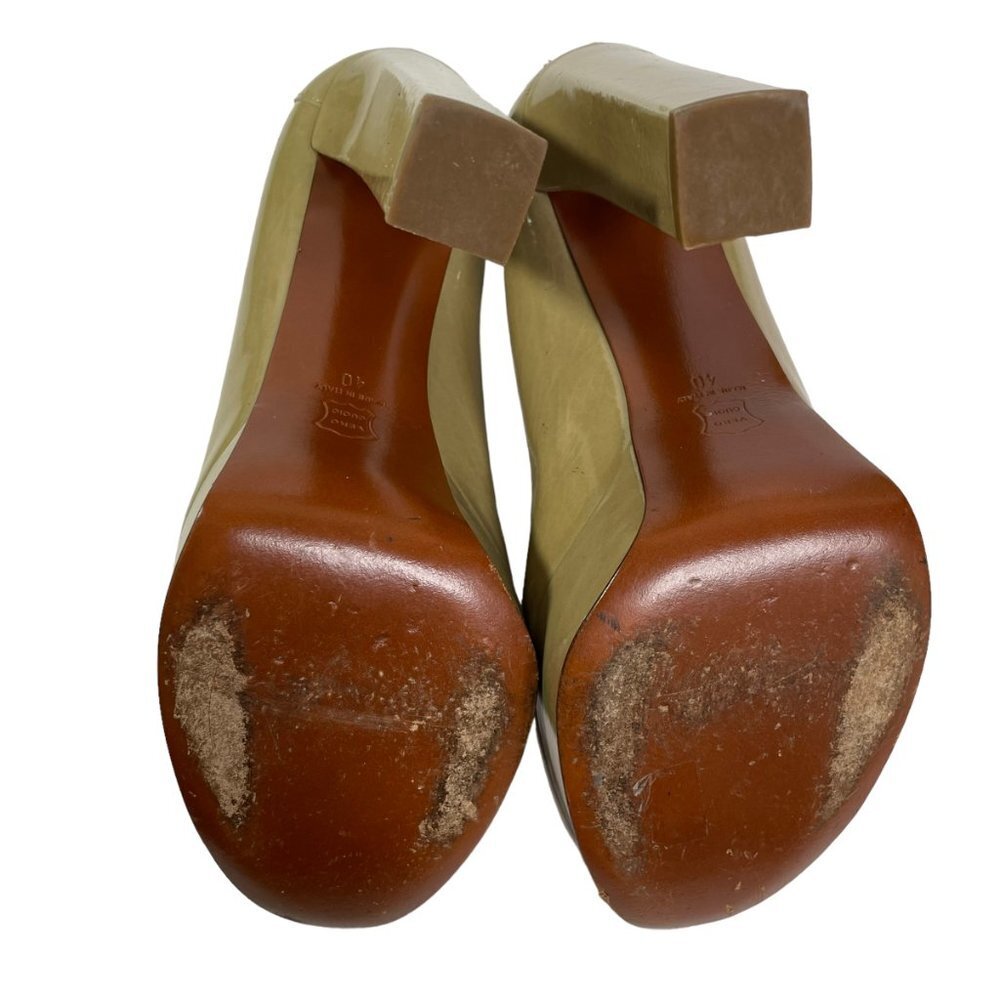 Lanvin Nude Tan Patent Leather Peep Toe Platform Heels Pumps 40 - Picture 7 of 12